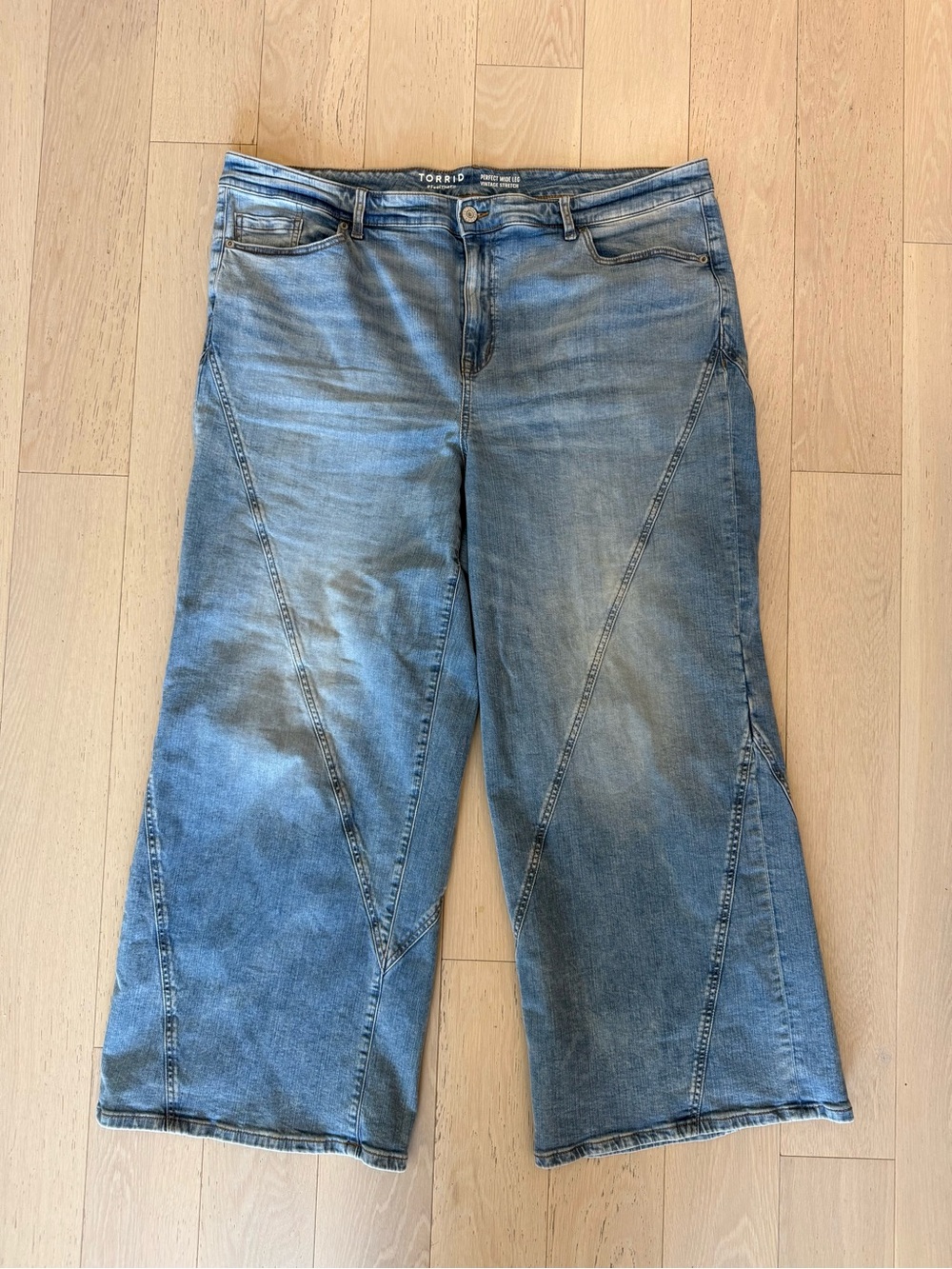 torrid Light Blue Wide Leg Panel Seam Jeans